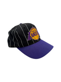 90s Starter NBA Cap Los Angeles Lakers Pin Stripe Snapback Made In Korea Schwarz Lila