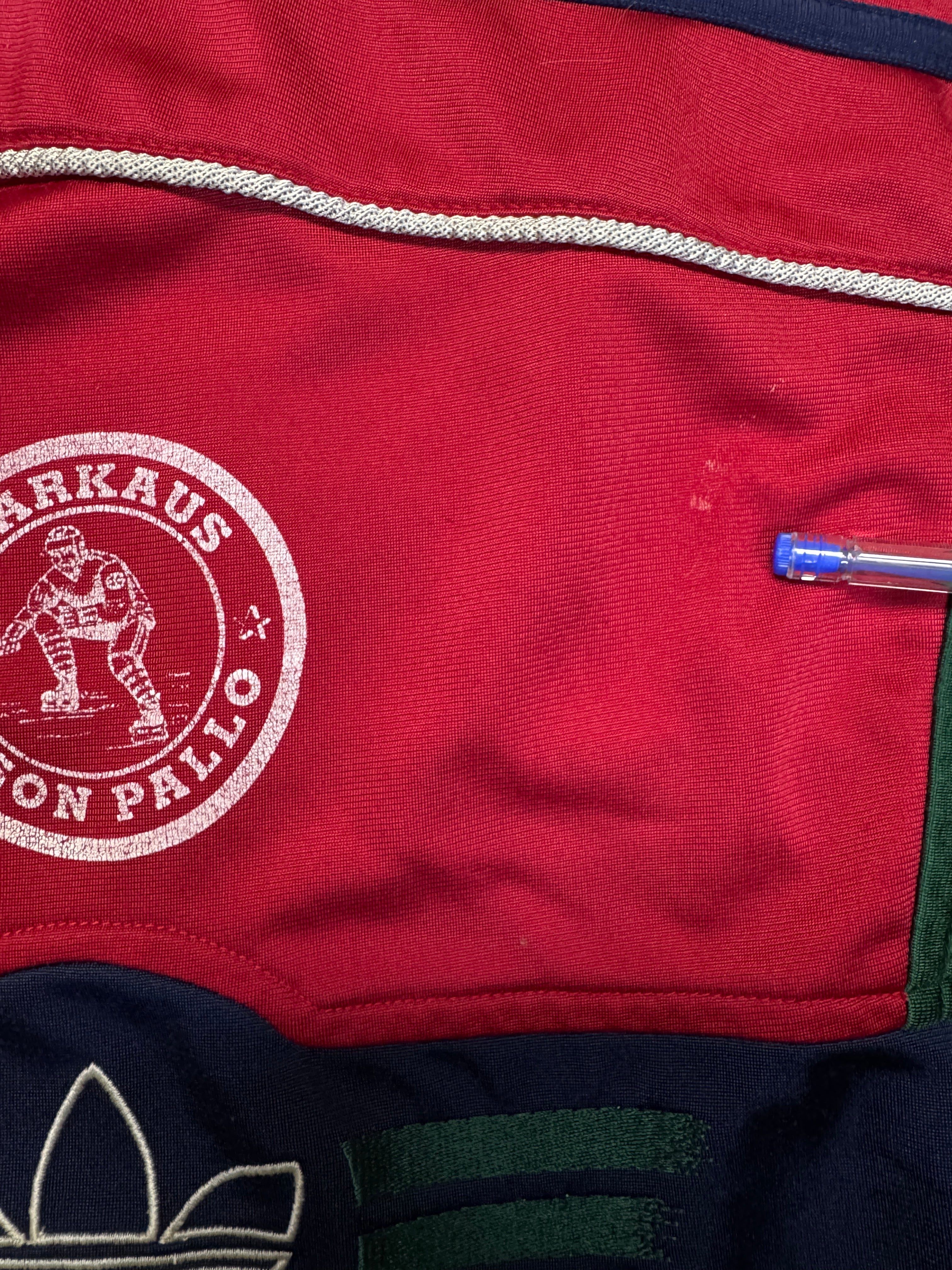 90s Adidas Sportjacke Varkaus Enson Pallo Eishockey Finnland Rot Blau D7 L-XL