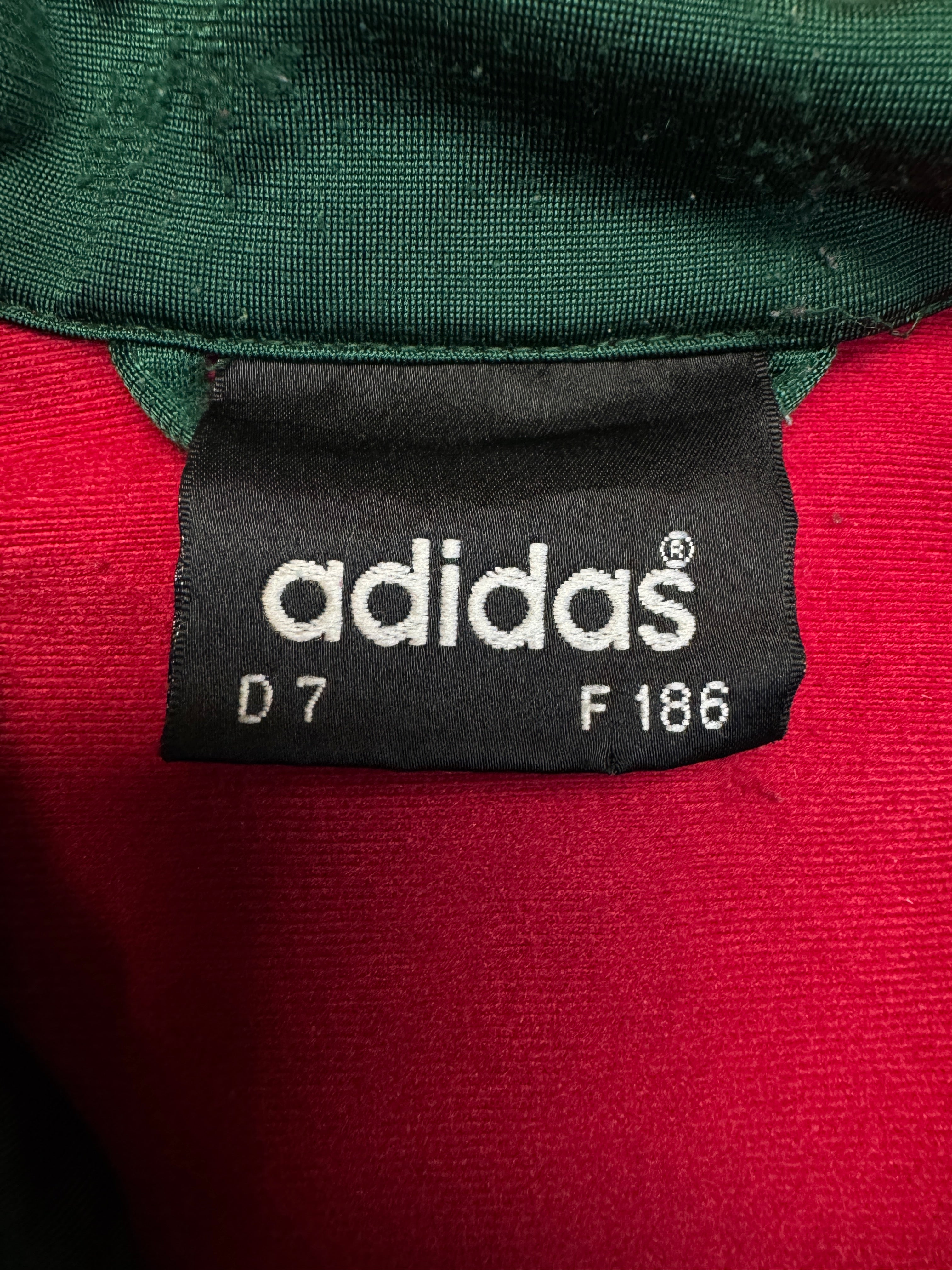 90s Adidas Sportjacke Varkaus Enson Pallo Eishockey Finnland Rot Blau D7 L-XL