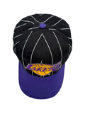 90s Starter NBA Cap Los Angeles Lakers Pin Stripe Snapback Made In Korea Schwarz Lila