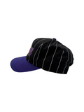 90s Starter NBA Cap Los Angeles Lakers Pin Stripe Snapback Made In Korea Schwarz Lila