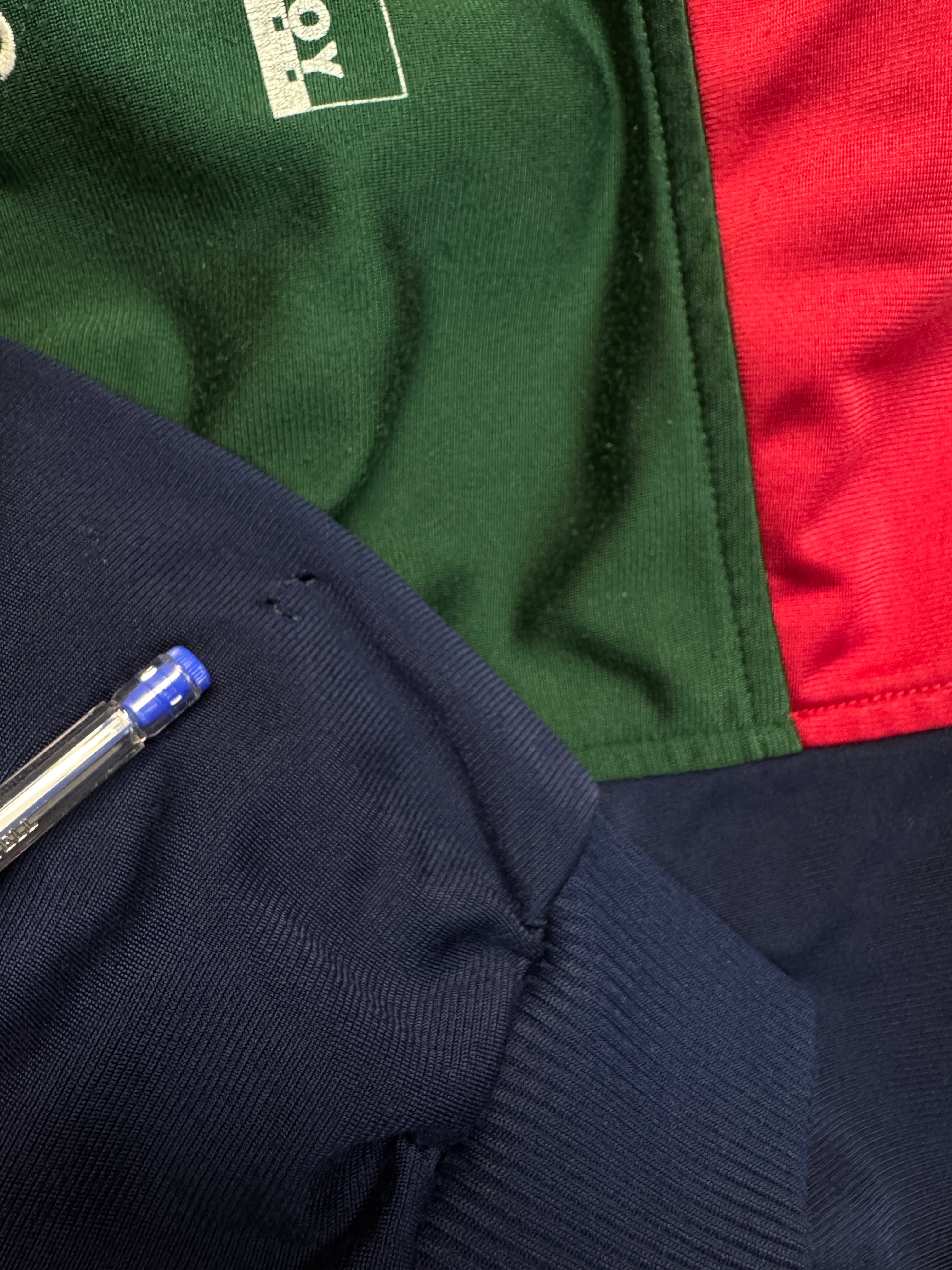 90s Adidas Sportjacke Varkaus Enson Pallo Eishockey Finnland Rot Blau D7 L-XL