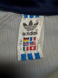 80s Adidas Damen Sportjacke Made In West Germany Hellgrau Dunkelblau 42 L