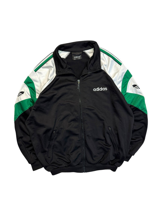 90s Adidas Sportjacke "Sitor" Schwarz Grün D8 XL
