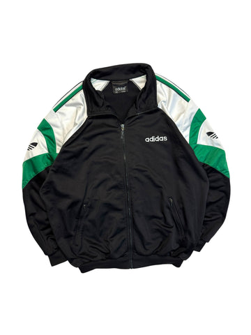 90s Adidas Sportjacke "Sitor" Schwarz Grün D8 XL