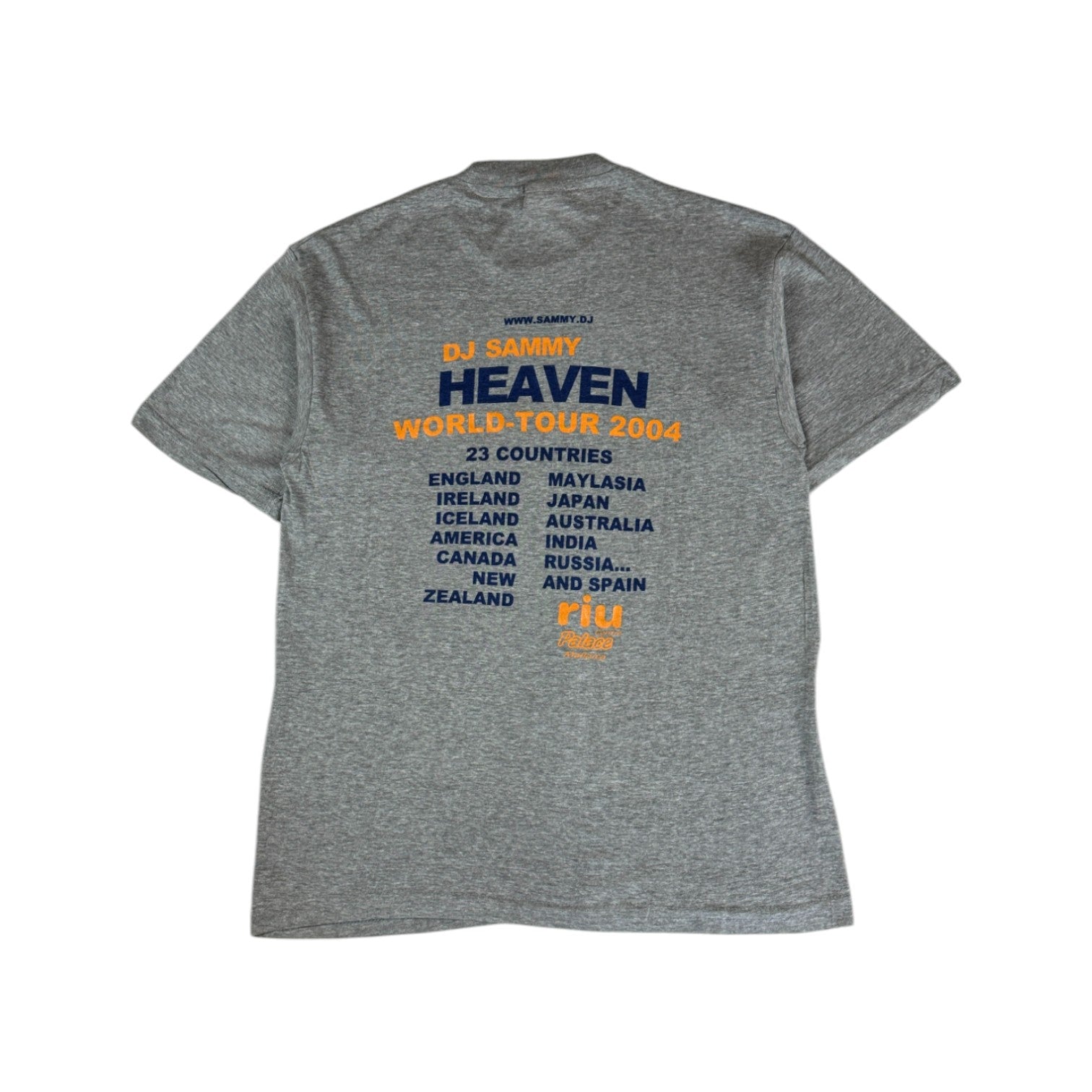 Elite Shirt 2004 "DJ Sammy Heaven World Tour- Life is like a dick..." Riu Palace Grau XXL