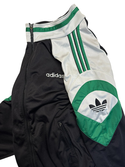 90s Adidas Sportjacke "Sitor" Schwarz Grün D8 XL