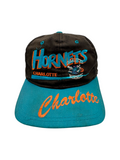 90s NBA Cap Charlotte Hornets Made In Korea Snapback Schwarz Türkis