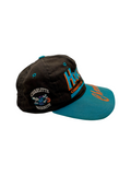 90s NBA Cap Charlotte Hornets Made In Korea Snapback Schwarz Türkis