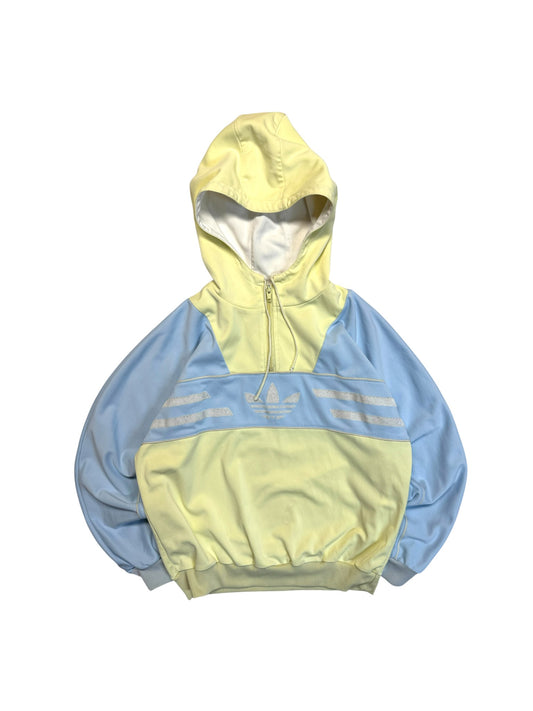 80s Adidas Damen Sportjacke/-hoodie "Colorado" Made In West Germany Gelb Grau 42 L