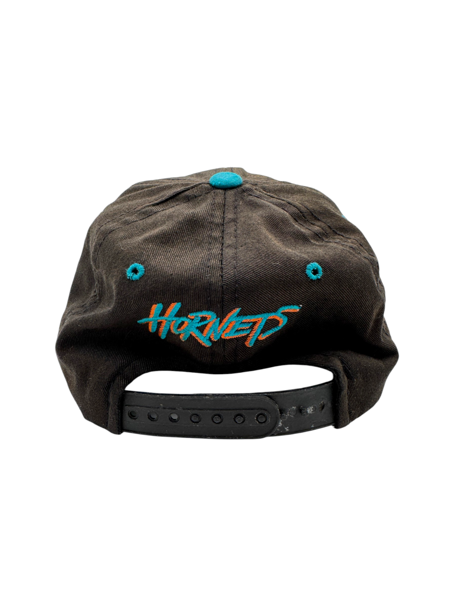90s NBA Cap Charlotte Hornets Made In Korea Snapback Schwarz Türkis