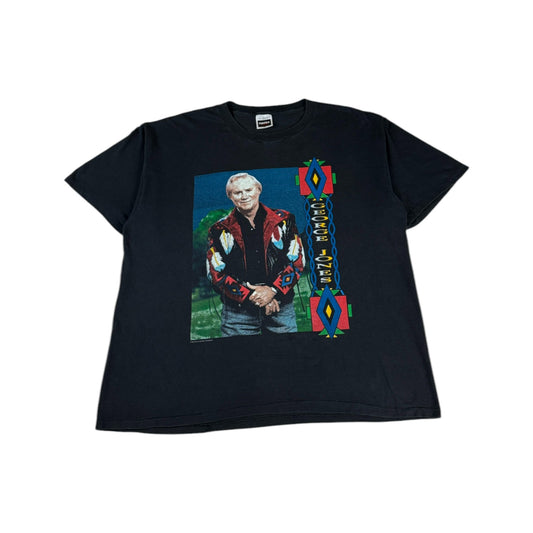 Vintage Tultex Shirt 1992 George Jones Single Stitch Schwarz XXL