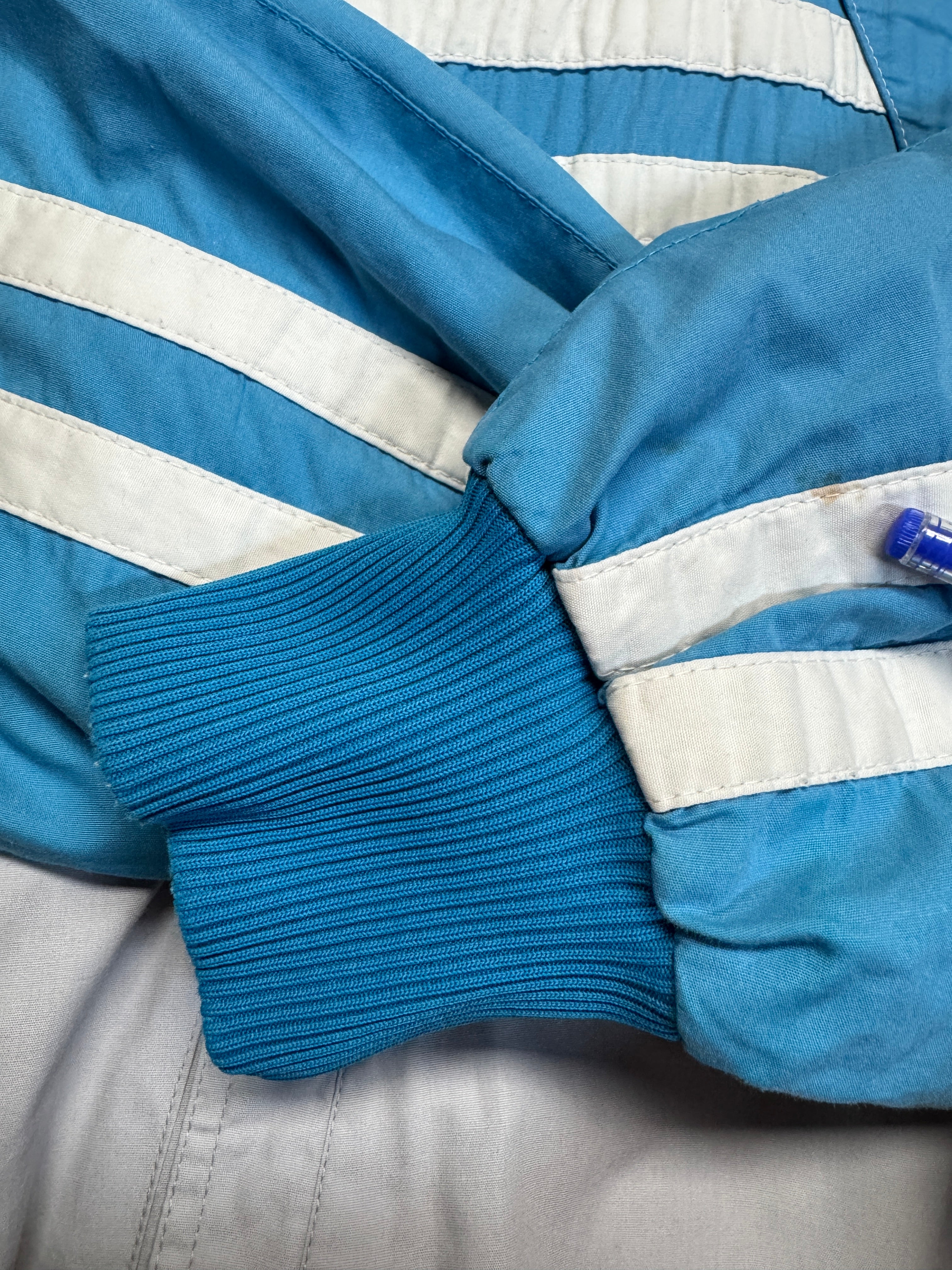 80s Adidas Sportjacke Frottee Futter Blau Grau D6 M-L