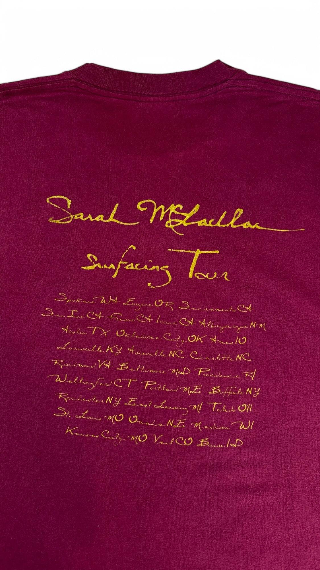 Vintage Stanfield's Shirt 1993 Sarah McLachlan Fumbling Towards Ecstasy Single Stitch Made In Canada Rot XXL