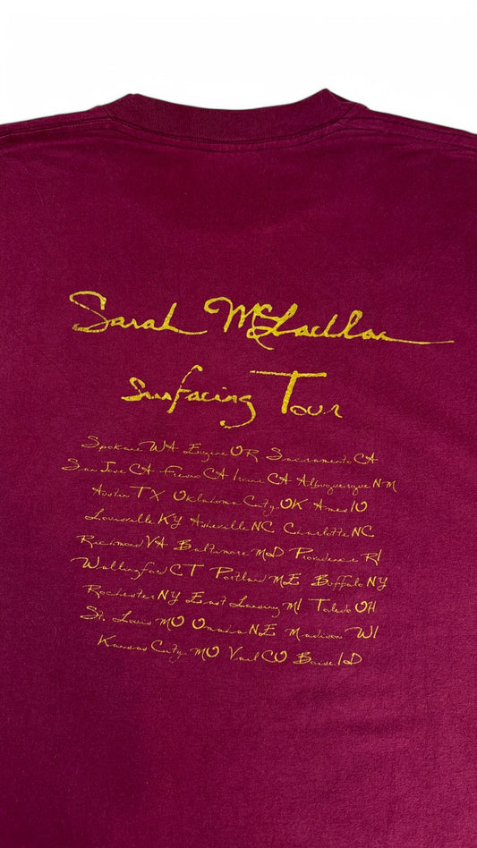 Vintage Stanfeld's Shirt 1993 Sarah McLachlan Fumbling Towards Ecstasy Single Stitch Made In Canada Rot XXL