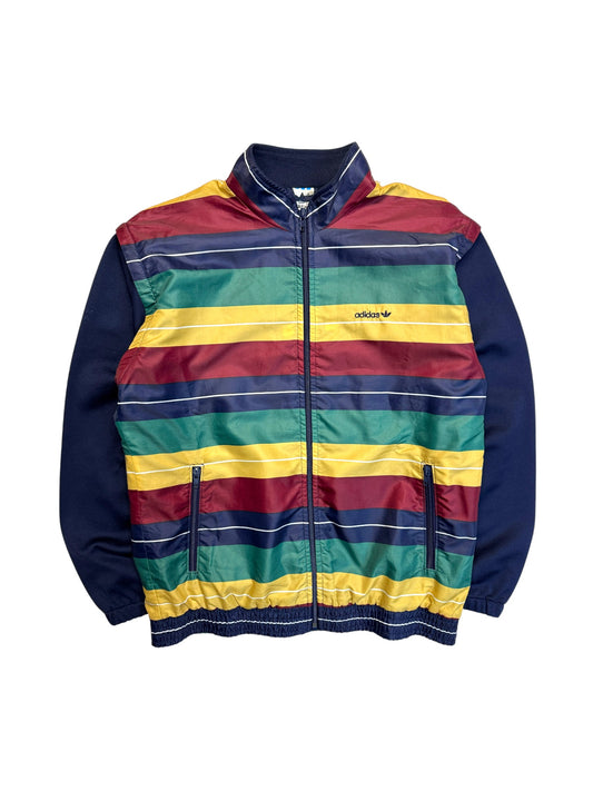 Rare! 80s Adidas Damen Sportjacke/-Weste Made In West Germany Gestreift Bunt D40