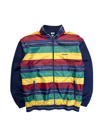 Rare! 80s Adidas Damen Sportjacke/-Weste Made In West Germany Gestreift Bunt D40