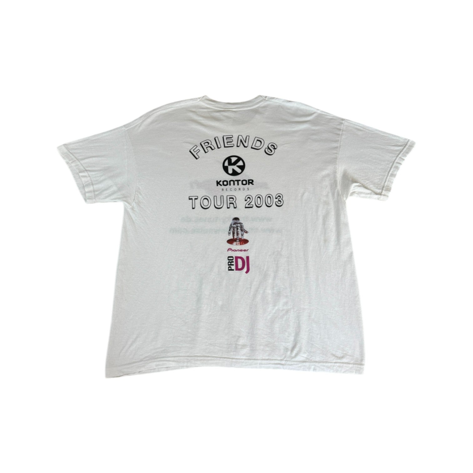Fruit Of The Loom Shirt 2003 Friends Tour Pioneer Pro DJ Mit Unterschriften Weiß XL