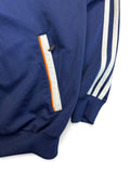 90s Adidas Basketballjacke Big Trefoil Dunkelblau Orange 176 M-L