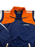 90s Adidas Basketballjacke Big Trefoil Dunkelblau Orange 176 M-L