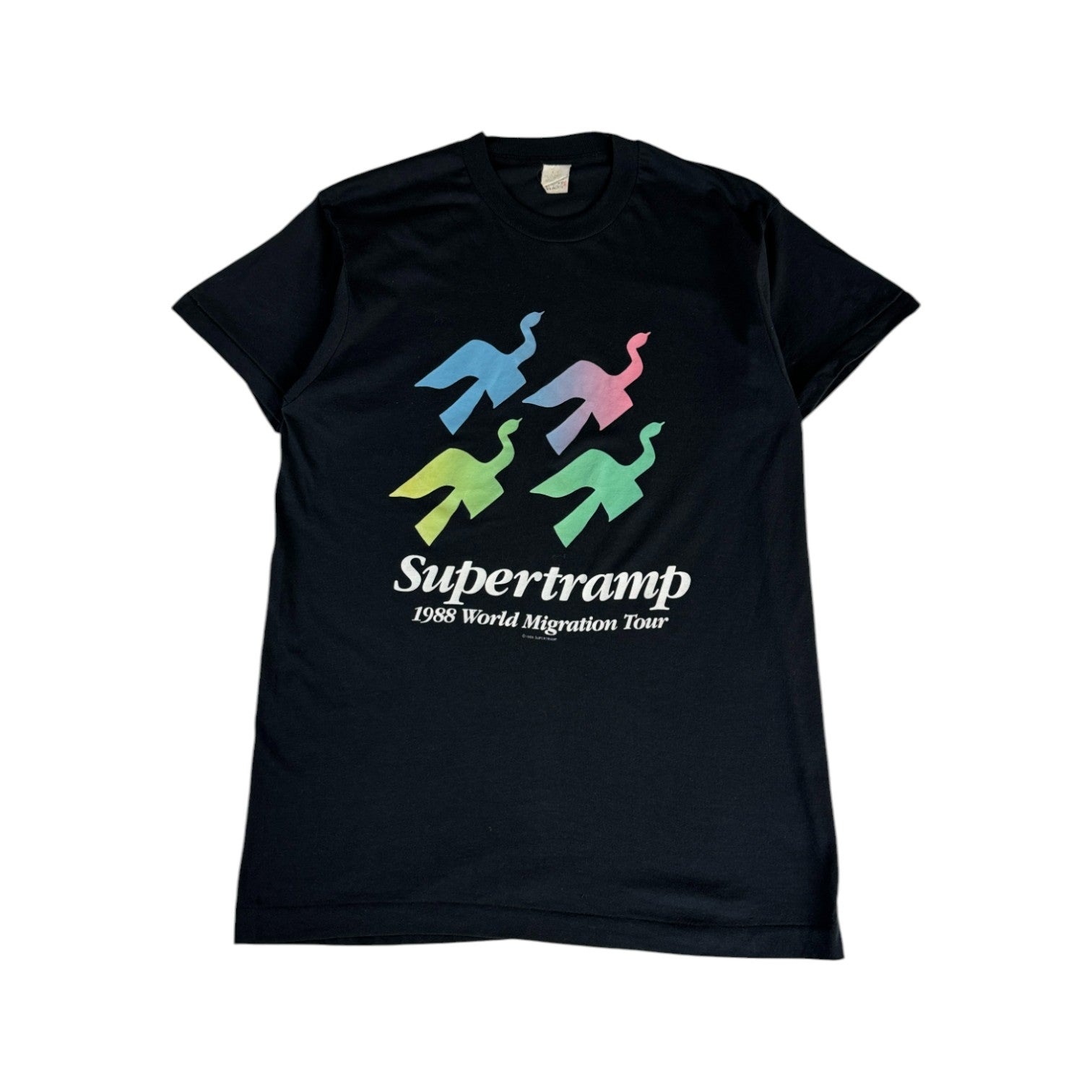 Vintage Screen Stars Shirt 1988 Supertramp World Migration Tour Single Stitch Schwarz L