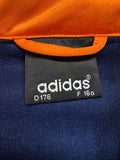 90s Adidas Basketballjacke Big Trefoil Dunkelblau Orange 176 M-L