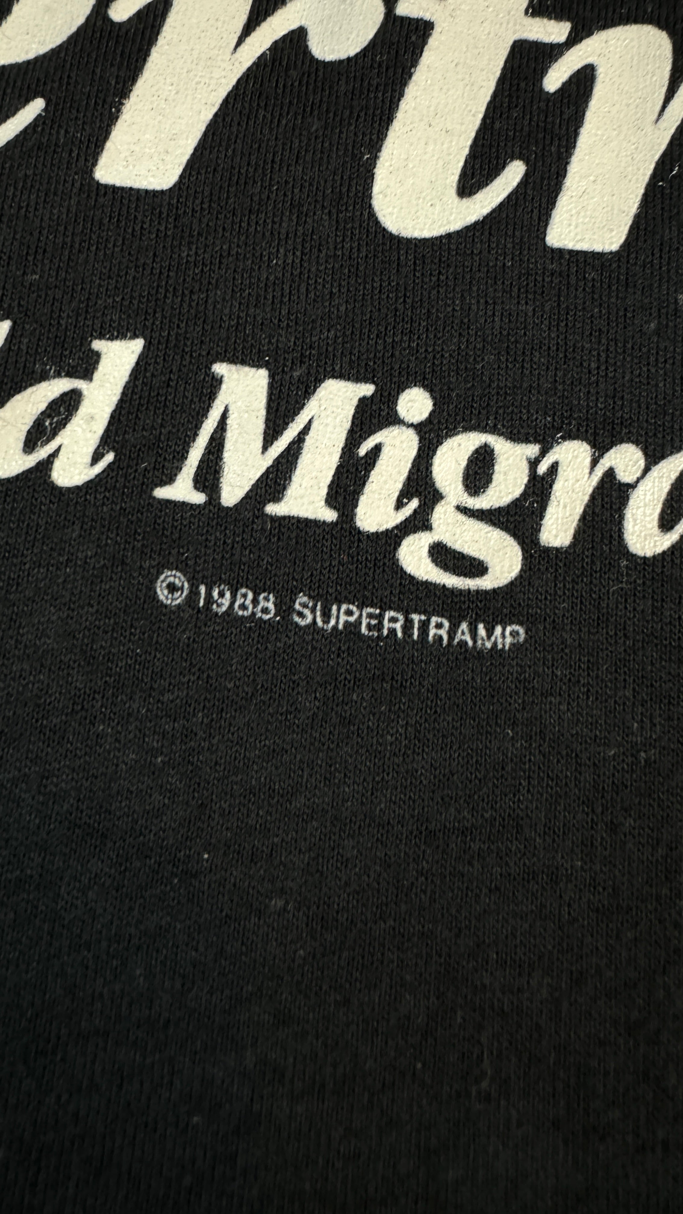 Vintage Screen Stars Shirt 1988 Supertramp World Migration Tour Single Stitch Schwarz L