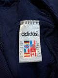 90s Adidas Basketballjacke Big Trefoil Dunkelblau Orange 176 M-L