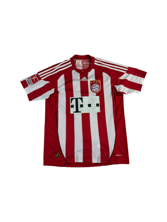 Adidas Trikot Bayern München #10 Robben 2010/11 T-Mobile Gestreift Rot Weiß Kids 176