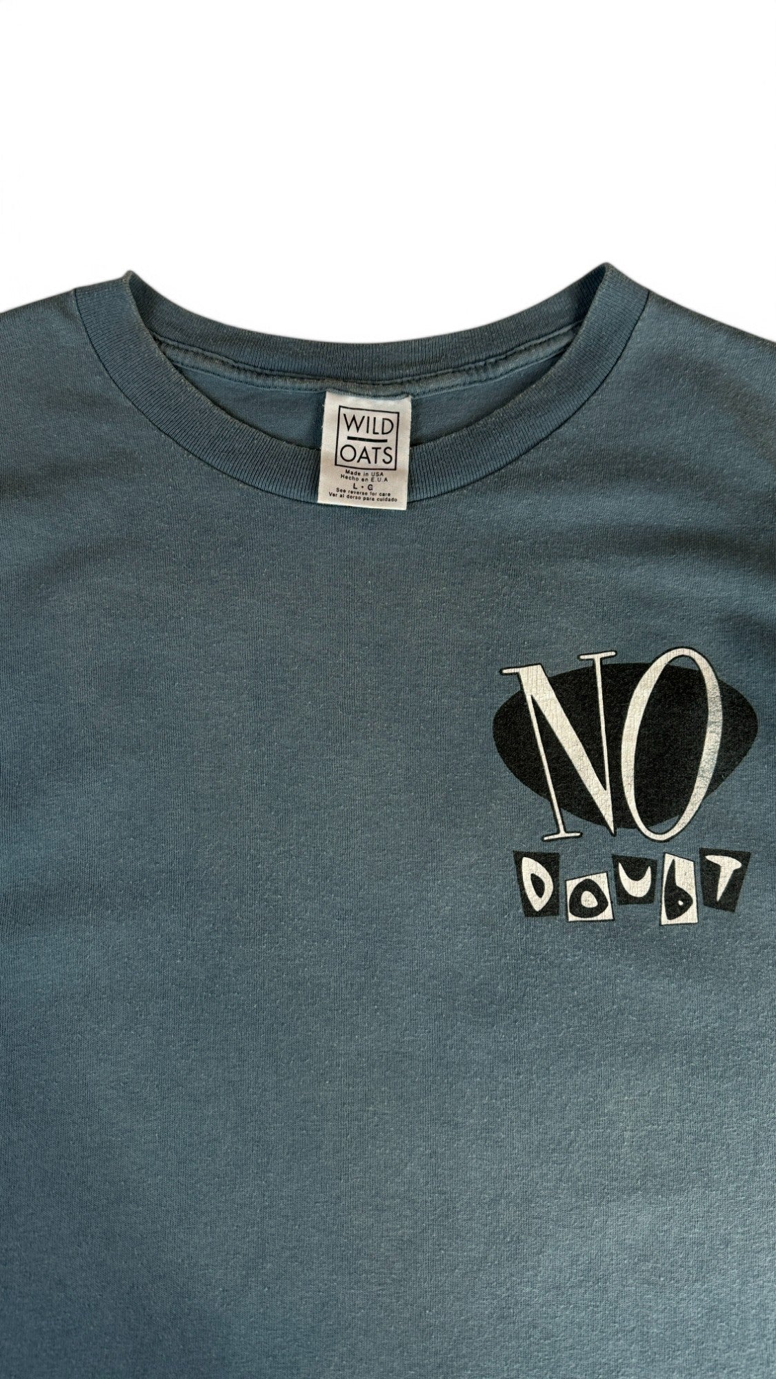 Vintage Wild Oats Shirt 1996 No Doubt Single Stitch Made In USA Graugrün L