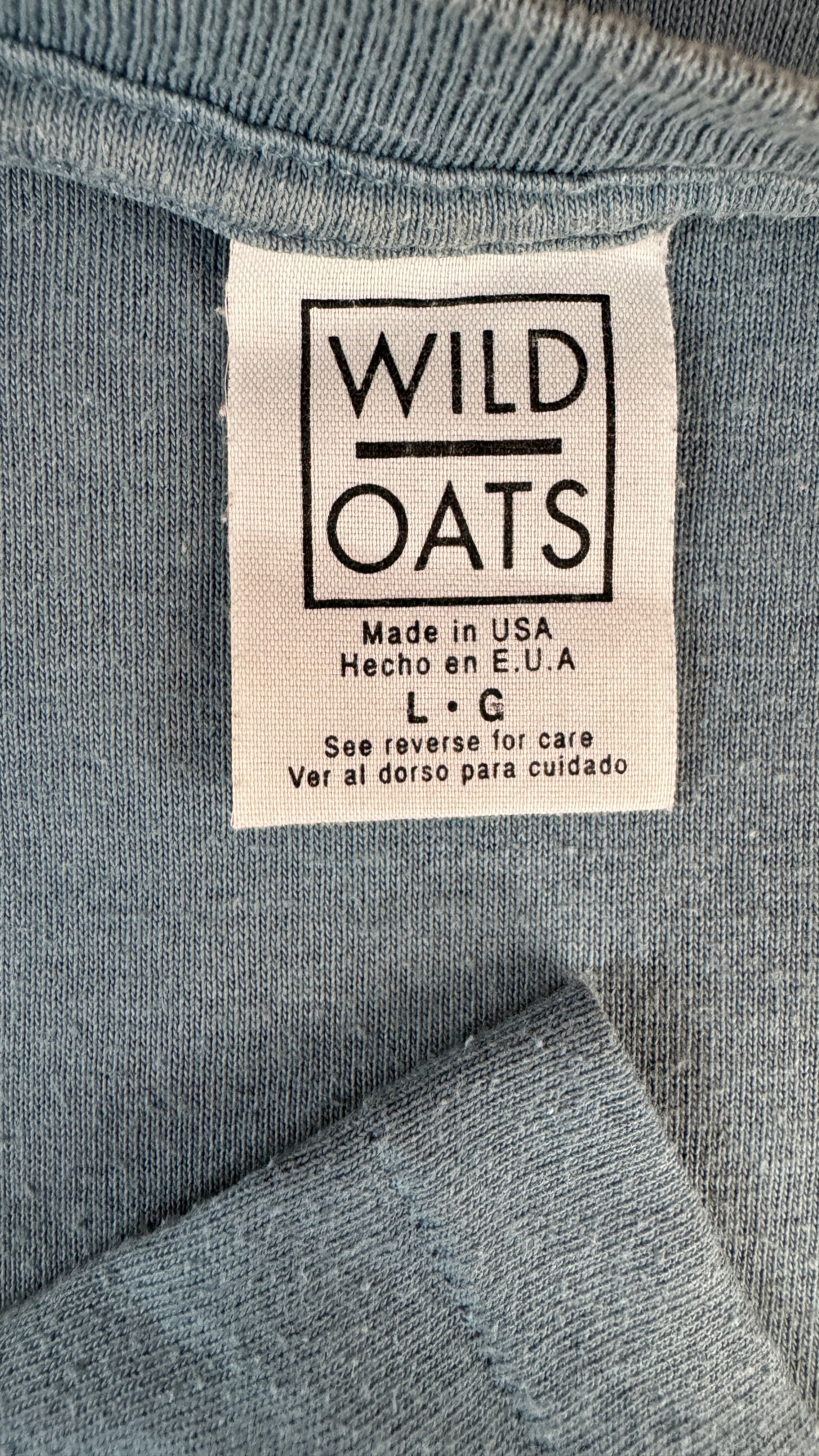 Vintage Wild Oats Shirt 1996 No Doubt Single Stitch Made In USA Graugrün L