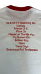 Vintage Soffe Ringer Shirt 1995 The Rentals – "Let Go" Single Stitch Made In USA Weiß Rot