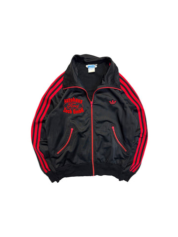 70s Adidas Sportjacke "Swinger" SSV Schwäbisch Hall Schwarz Rot 46 S-M