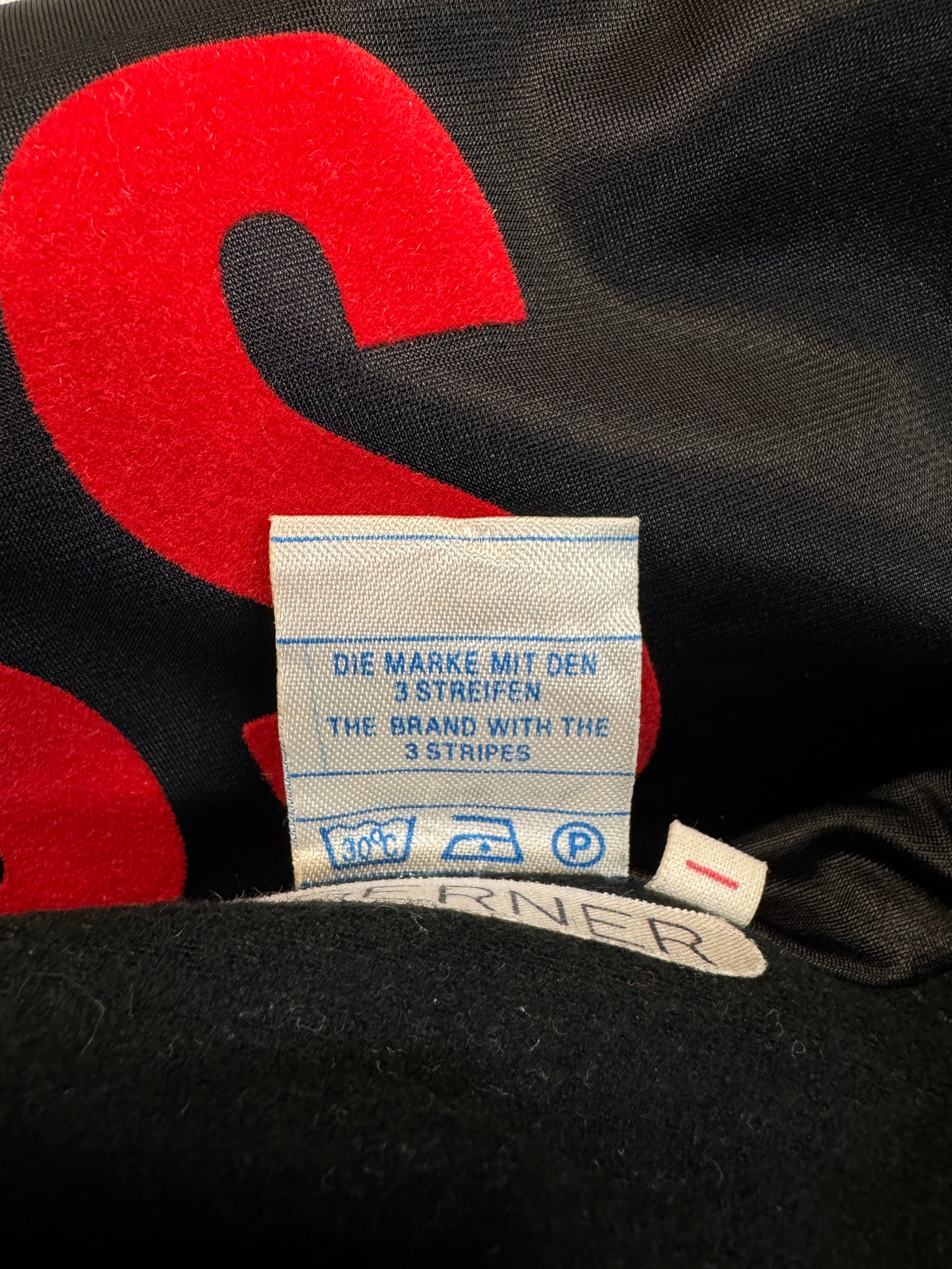 70s Adidas Sportjacke "Swinger" SSV Schwäbisch Hall Schwarz Rot 46 S-M
