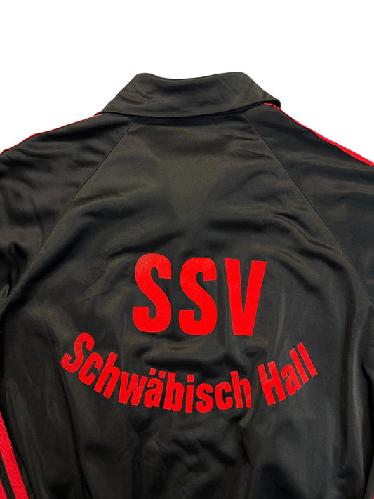 70s Adidas Sportjacke "Swinger" SSV Schwäbisch Hall Schwarz Rot 46 S-M