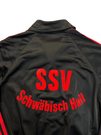 70s Adidas Sportjacke "Swinger" SSV Schwäbisch Hall Schwarz Rot 46 S-M