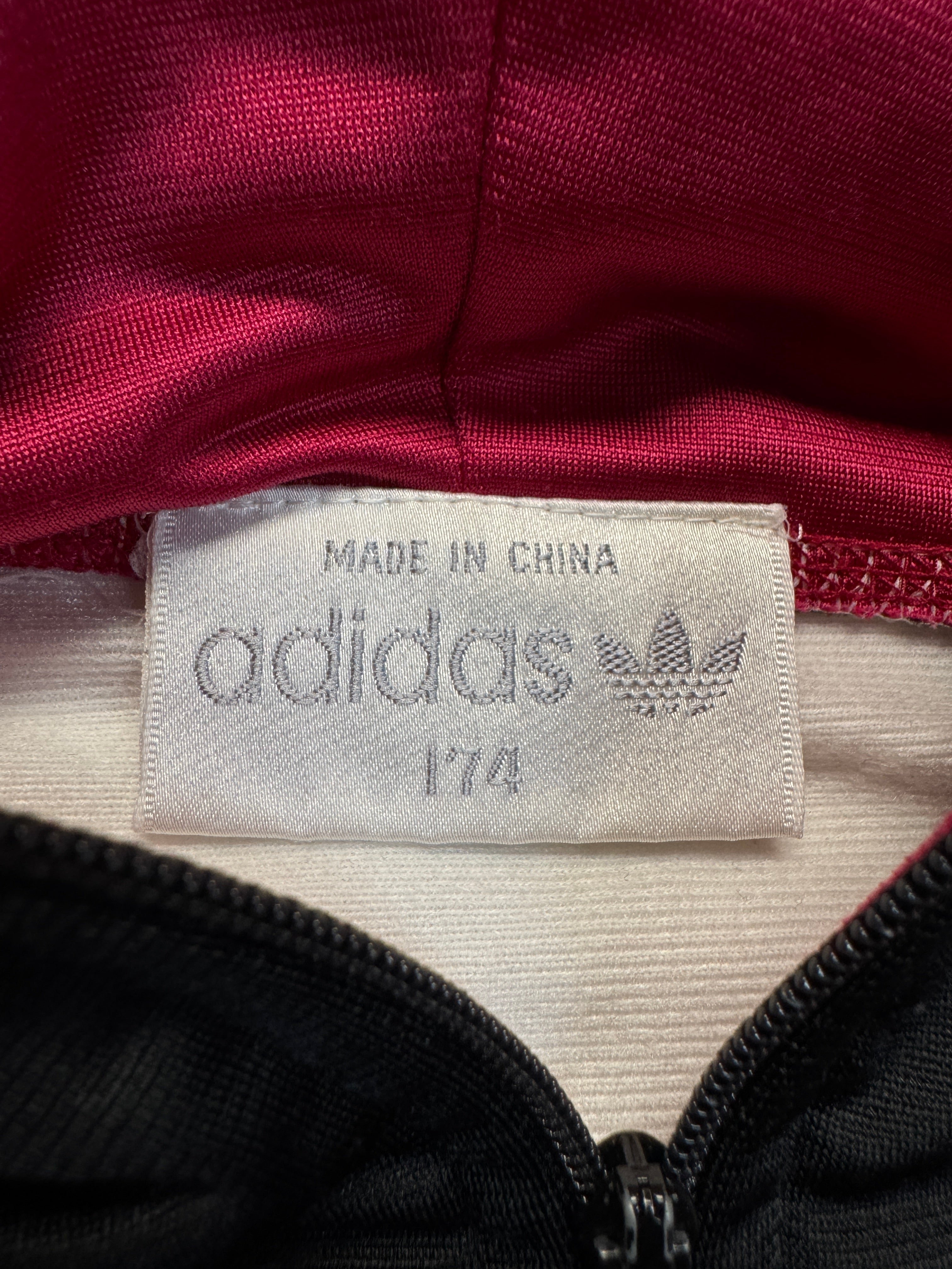 Late 80s Adidas Sportjacke Mit Kapuze Weiß Schwarz S-M