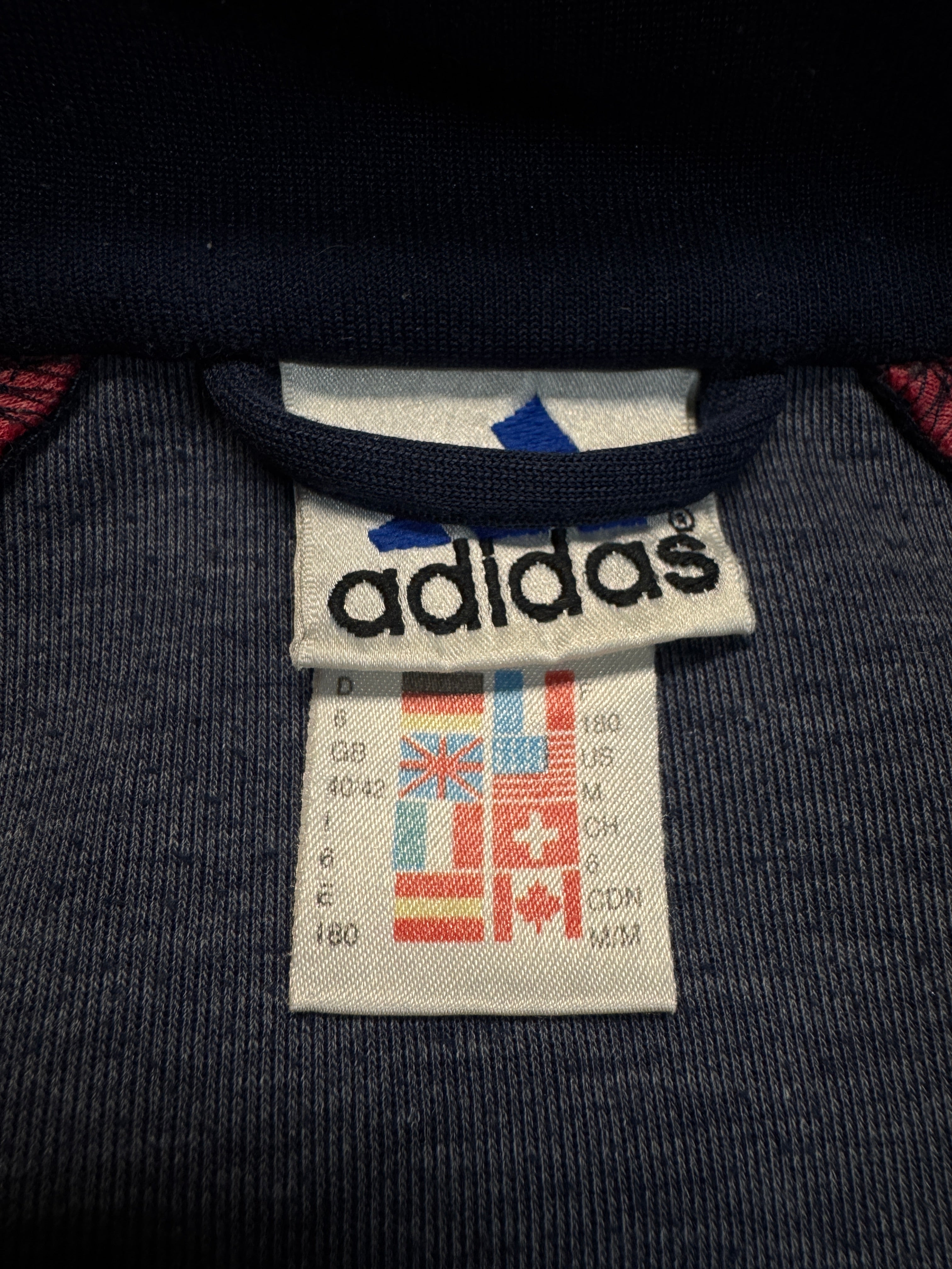 90s Adidas Sportjacke "Sitor" Dunkelblau Rot D6 M