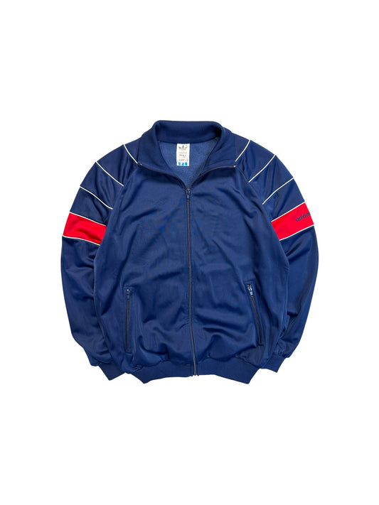 80s Adidas Damen Sportjacke Made In Hungaria Dunkelblau Rot 44 XL