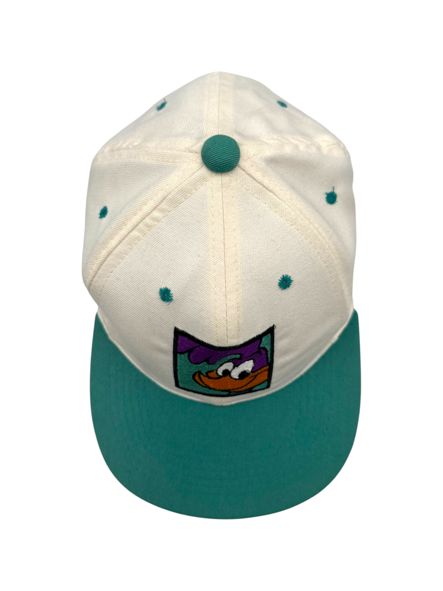 1991 Warner Bros. Cap Looney Tunes Road Runner Snapback Weiß Grün