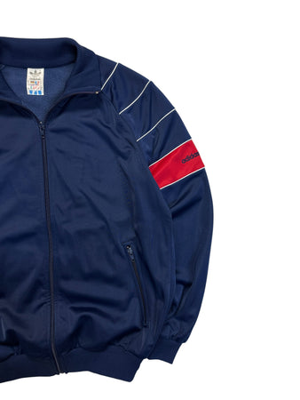 80s Adidas Damen Sportjacke Made In Hungaria Dunkelblau Rot 44 XL