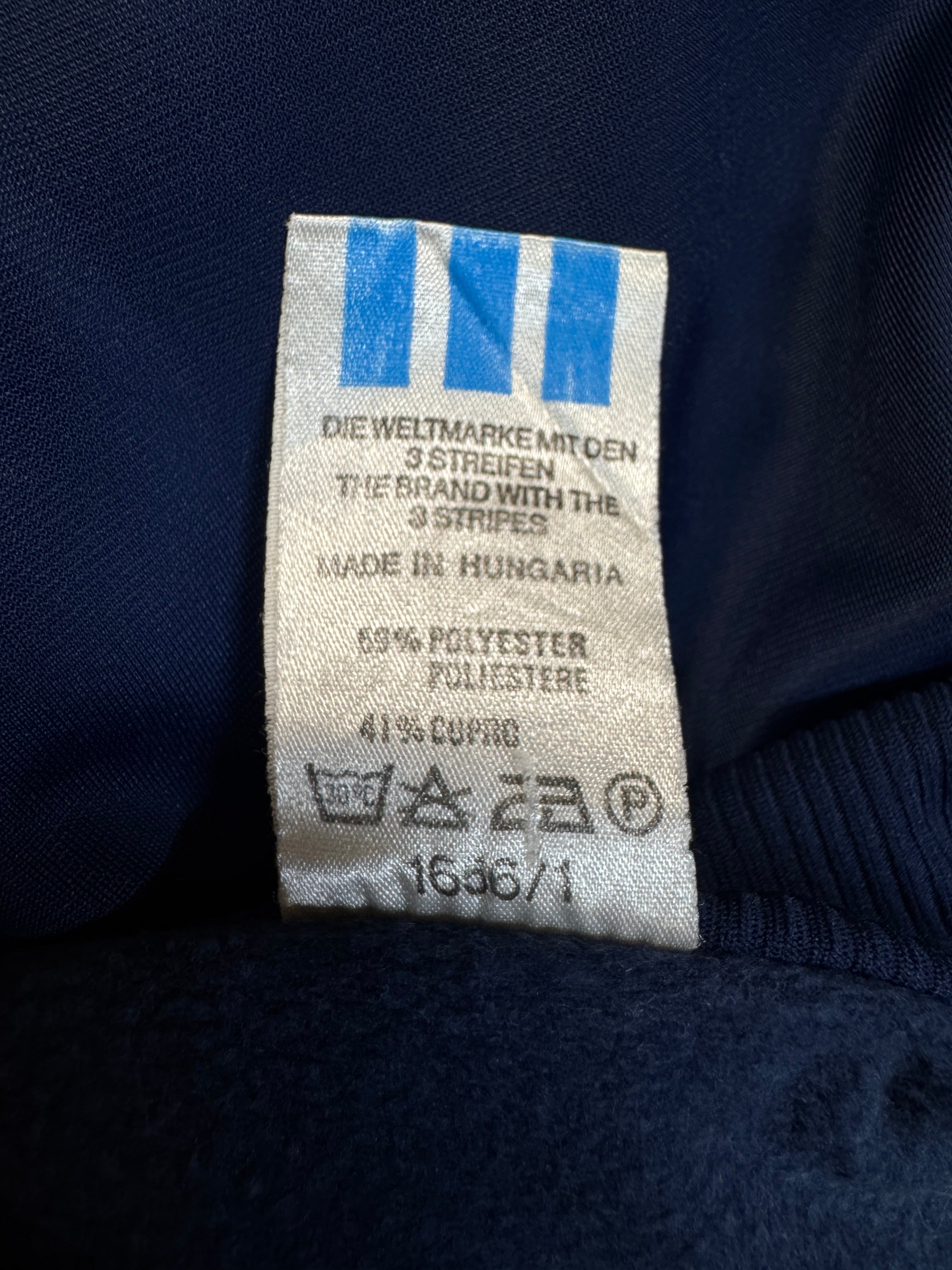 80s Adidas Damen Sportjacke Made In Hungaria Dunkelblau Rot 44 XL