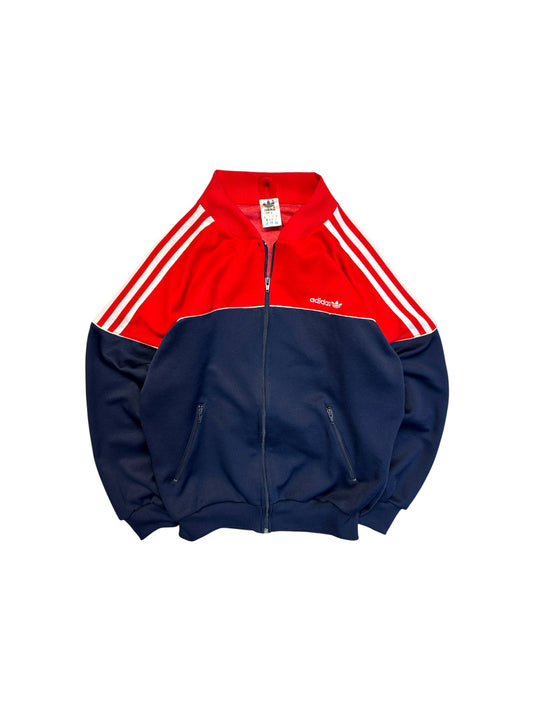 80s Adidas Sportjacke Dunkelblau Rot D4 XS-S