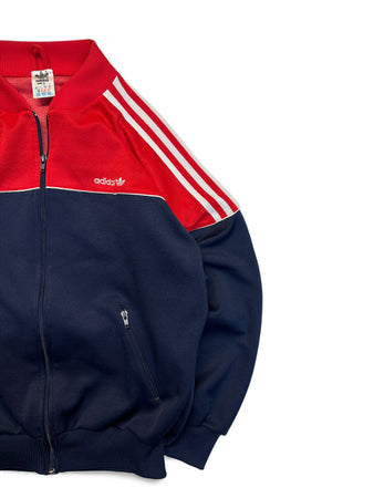 80s Adidas Sportjacke Dunkelblau Rot D4 XS-S