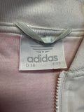 90s Adidas Damen Jacke Active Concept "Ak-Sar-Ben, Golden Surprise – Labels of Every Description“ Weiß Rosa D38 S