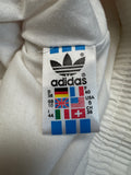 90s Adidas Damen Jacke Active Concept "Ak-Sar-Ben, Golden Surprise – Labels of Every Description“ Weiß Rosa D38 S