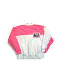 90s Adidas Damen Jacke Active Concept "Ak-Sar-Ben, Golden Surprise – Labels of Every Description“ Weiß Rosa D38 S