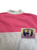 90s Adidas Damen Jacke Active Concept "Ak-Sar-Ben, Golden Surprise – Labels of Every Description“ Weiß Rosa D38 S