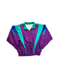 90s Adidas Sportjacke Nylon Glänzend Lila Grün D7 L