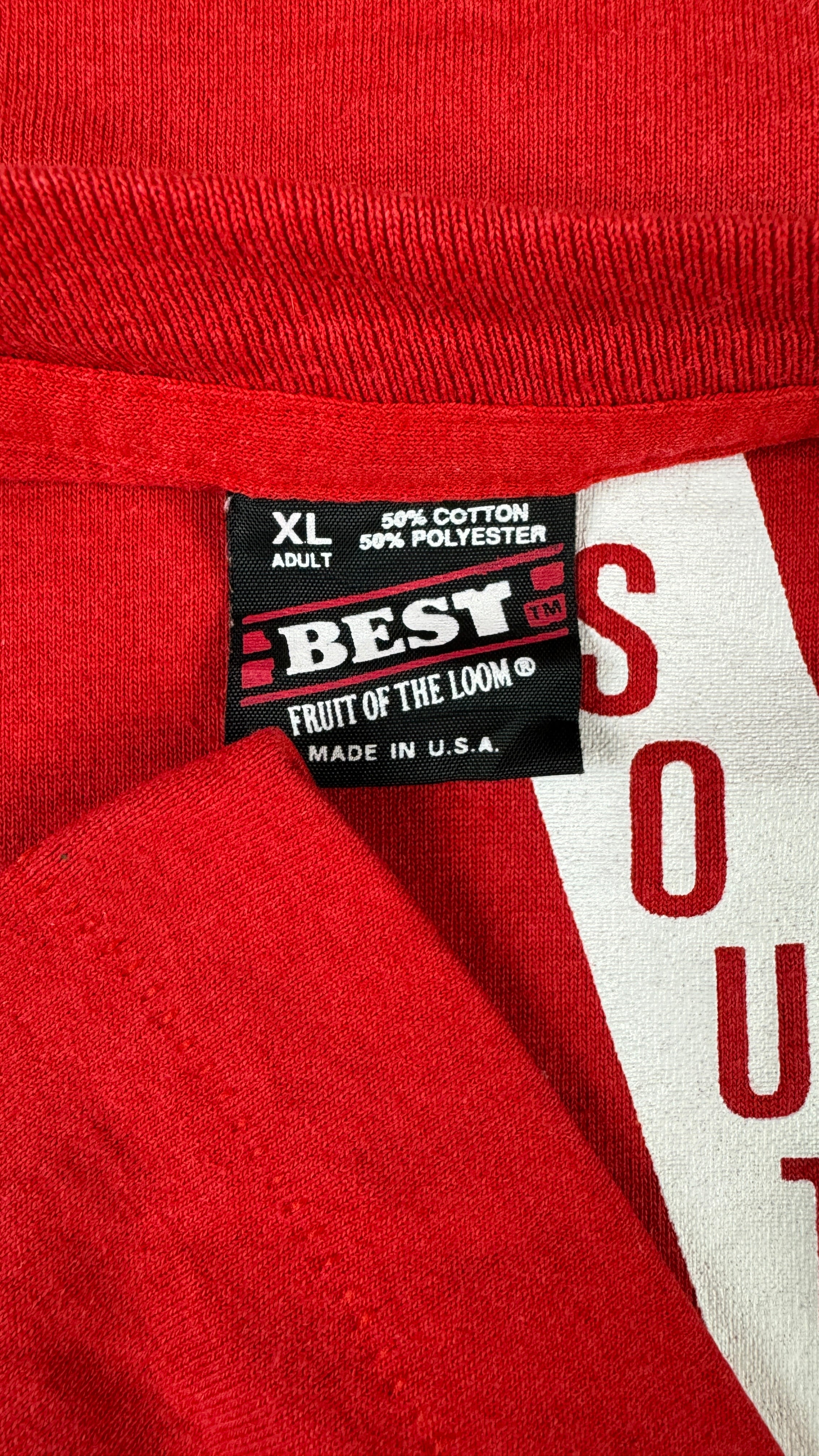 Vintage Fruit Of The Loom Shirt Southport Pep Band 94-95 Single Stitch Made In USA Rot XL